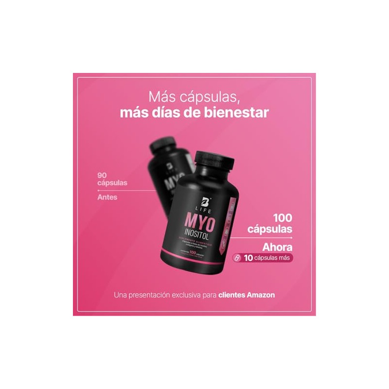 B Life | Inositol de 100 Cápsulas de 500 mg