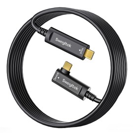 Fiber Optic USB C Cable Right Angle(50ft),10Gbps High Speed Data Transfer Active Optical Type C Cable,Compatible with Cameras,Webcams,VR,AR For Collaborative Meetings,Smart Classroom,Data Center