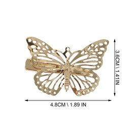 Healvian Pack of 12 Butterfly Hair Pins Metal Butterfly Hair Butterflies Duckbill Hair Clips Butterfly Hair Clips with Large Bow Hair Pin Golden