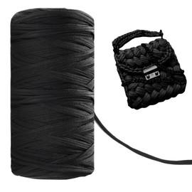 KNGNGK 400 g 115 Metres Long T-Shirt Yarn Textile Knitting Yarn Fabric Yarn for Crochet T-Shirt Yarn for Crochet Textile Fabric Knitting Yarn for Crochet Bags / Baskets / Rugs Wall Hanging Black