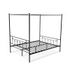 East West Furniture ATQCBLK Anniston Canopy Bed with Deluxe Style