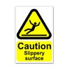 Caution Slippery Surface Warning Stickers x2, Peel and Stick 200mm