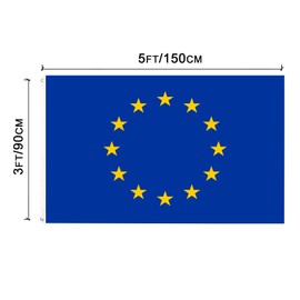 European Union Flag 90 x 150 cm EU Flag Polyester Bright Colours with Brass Eyelets
