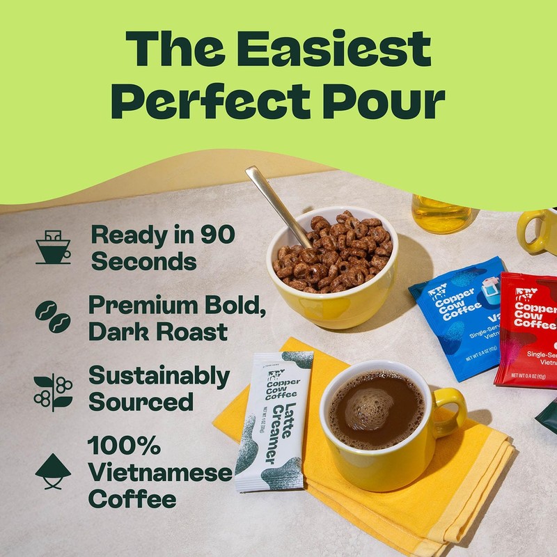 Copper Cow Coffee Pour Over Vietnamese Coffee Pouches + Sweetened