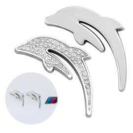 MAZERO Dolphin Car Sticker Emblem Charm, Cute, Stylish, Character, Dolphin, Exterior Parts, 3D Metal, Waterproof, Decorative, Accessory, Automobile, Motorcycle, Decal, Sticker, Label, Outdoor, Indoor,