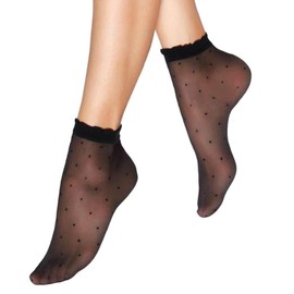 Aurellie Black Sheer Pattern Ankle Socks Summer 20 den