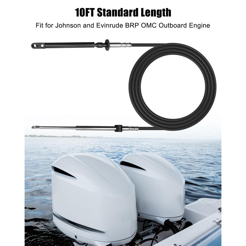 GUZIKO 10FT Throttle Shift Remote Control Cable Fit for Johnson