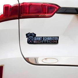 Dog Edition Car Badges Laser Cutting 3D Emblem, Automotive Decals Stickers Funny Animal Decor Car Accessories Gifts for Truck RV Boat Exterior Decoration (Giant Schnauzer)