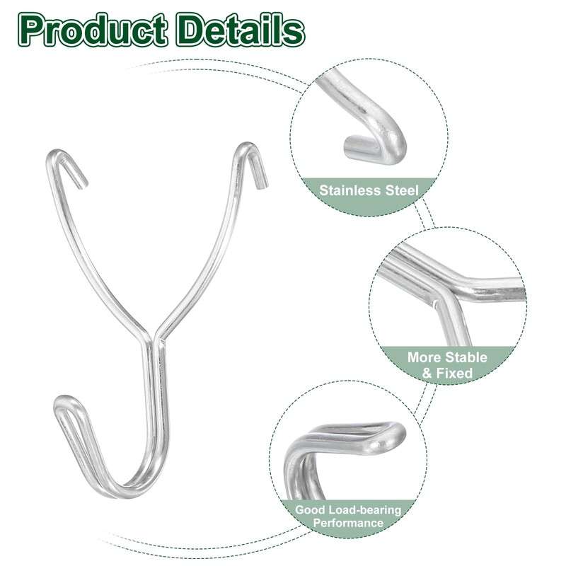 sourcing map 10Pcs Pegboard Hooks, Stainless Steel 1.6 Inch Spacing