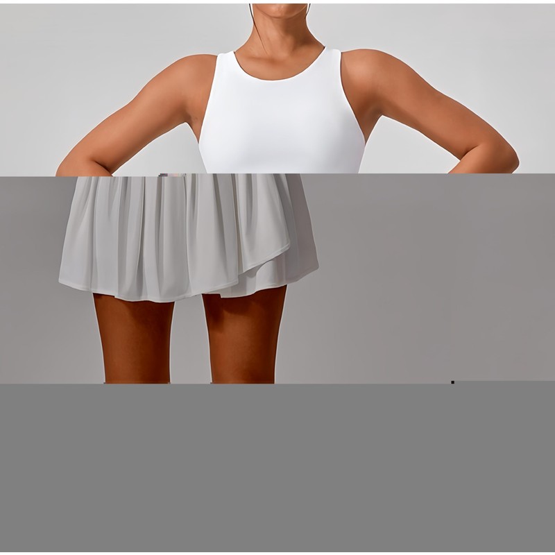 Belriviere Damen-Tennisrock mit hoher Taille, plissiert, mit Innentaschen, athletischer Golf-Skort,