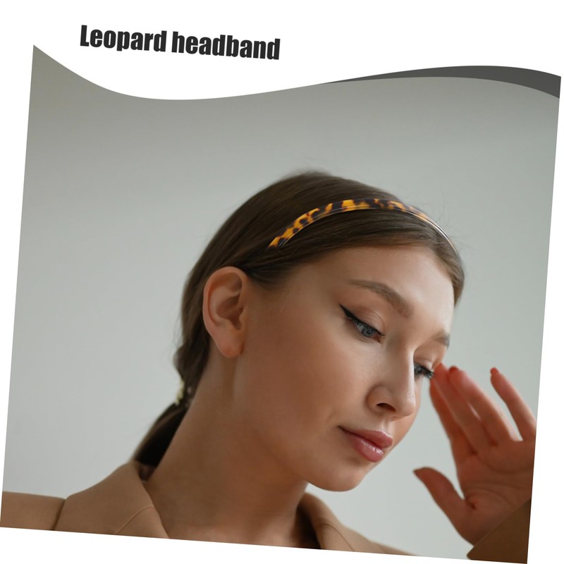 Healeved Leopard Print Headband for Women Aesthetic Hairband for Curly
