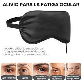 Antifaz Termico para Ojos USB con 5 Niveles de Temperatura, Negro
