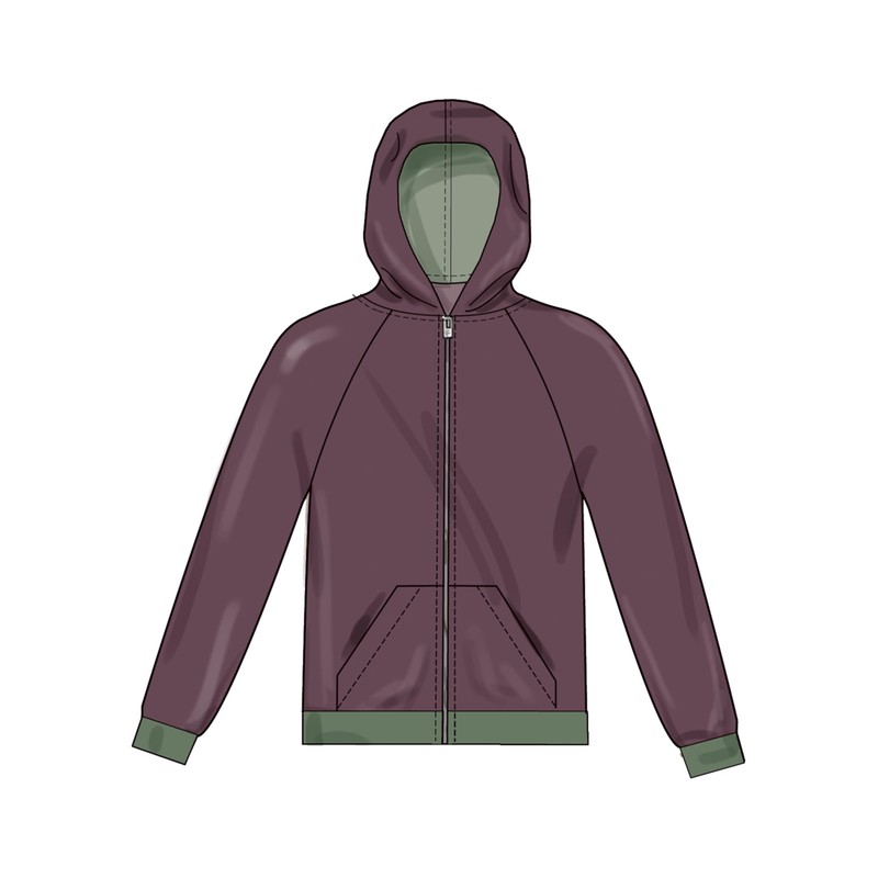 New Look UN6806A Unisex Fitted Hoodies Sewing Pattern Packet, Design
