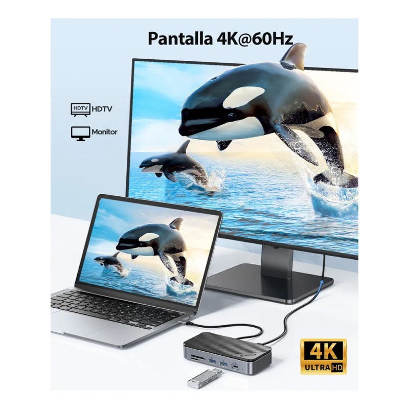 Orico Hub USB-C 10 en 1 con Carcasa SSD M.2