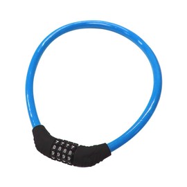 Sanwo Security Bike Lock 4 Digit Resettable Combination Cable Lock for Bicycle, 2 Feet x 1/2 Inch (Blue)