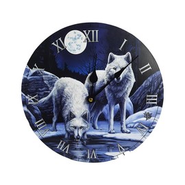 Puckator Lisa Parker Warriors of Winter Wolf Picture Clock - Wall Clock Clocks - Mens Cute Cool Preppy Home Gaming Room Bedroom Office Decor Decoration - Asthetic Accessories Stuff Men Things