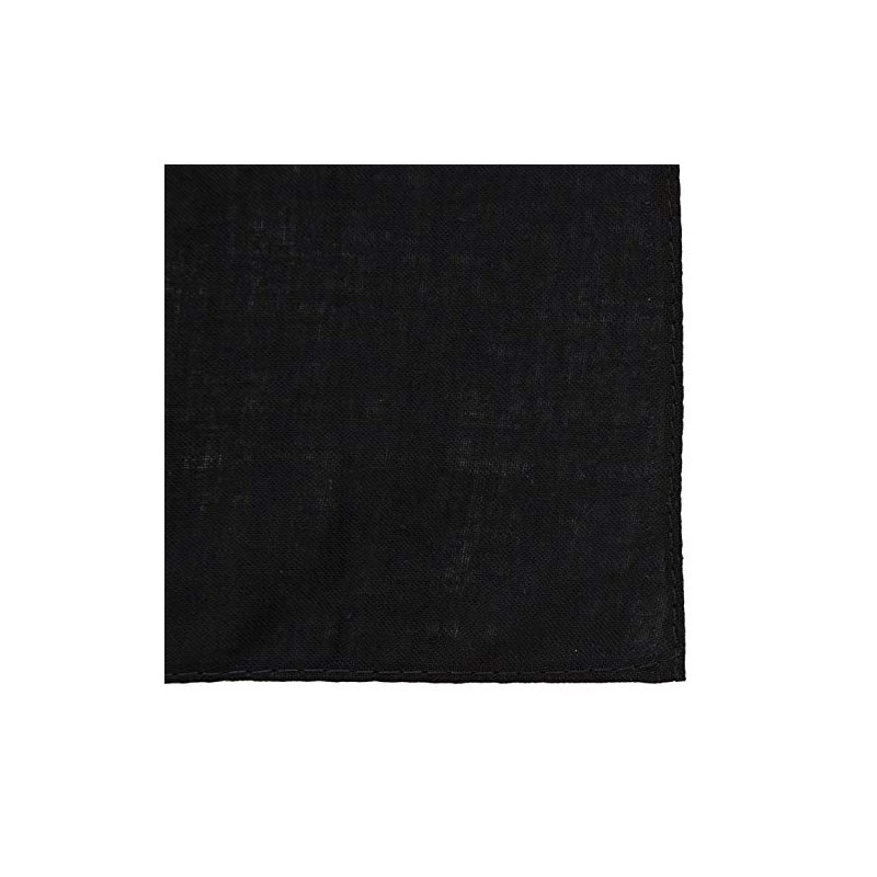 Black Solid Bandana - Single Piece 22x22