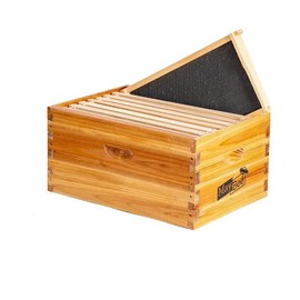 MayBee Hives Unassembled 8/10 Frame Deep Bee Box BeesWax Coated Bee Hives Includes Pine Wood Frame, BeesWaxed Foundation Sheets - size: 8 frame deep box