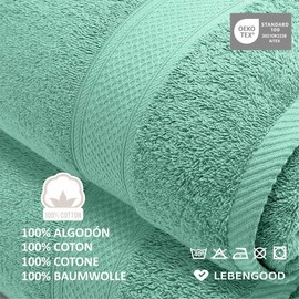 LEBENGOOD - High Quality Cotton Towel Set 550gsm 4 Basins 4 Basins 2 Shower Extra Soft Absorbent and Durable