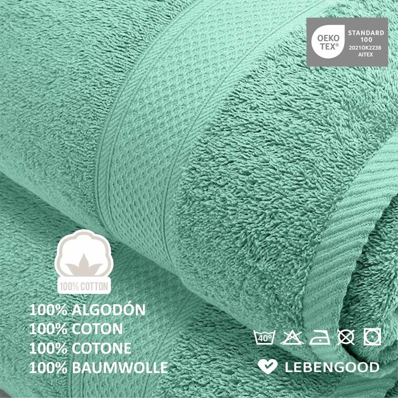 LEBENGOOD - High Quality Cotton Towel Set 550gsm 4 Basins