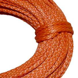 Samson Premium Amsteel Blue Rope 1/8" Multiple Colors, Multiple Lengths, Strong Dyneema Fiber 2,300lb tensile Strength, Torque Free, Low Stretch, 12 Strand, Easy to Splice (1/8" x 25', Orange)