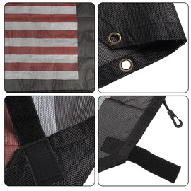 Linskip Sun Shade Compatible with 2018-2024 Jeep Wrangler JL & 2020-2024 Jeep Gladiator JT 4 Door, Full-Body Mesh Screen Sunshade Bikini Top Cover for Wrangler Exterior Accessories(Flag)