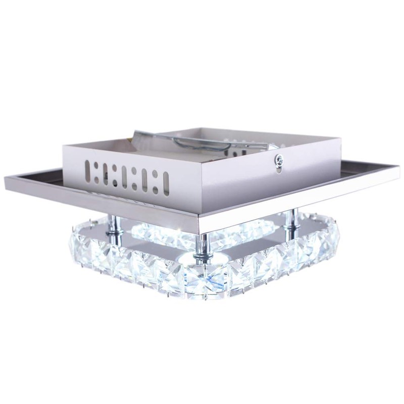 diisunbihuo Modern Crystal Chandelier 7.9 Inches Led Ceiling Light Mini