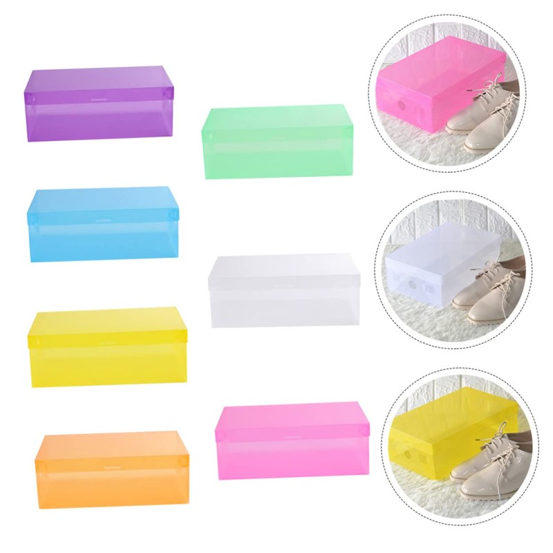STOBAZA 7pcs Shoe Container Organizer Stackable Shoe Organizer Closet Shelf