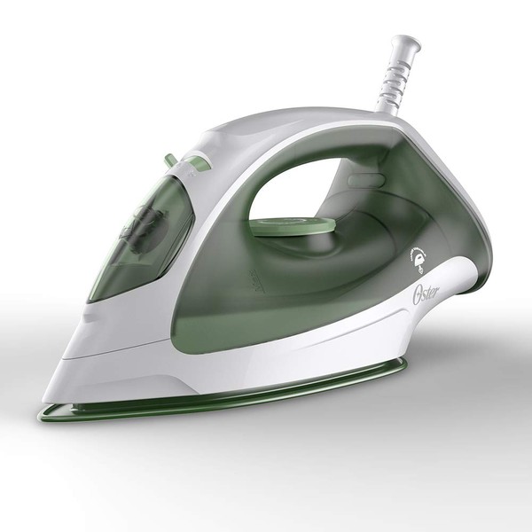 Oster® Plancha de vapor blanca- verde con suela de antiaderente GCSTBS3803