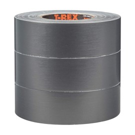 T-REX Ferociously Strong Tape, Duct Tape with UV Resistant & Waterproof Backing for Wood Brick Concrete and More, 35 yd x 1.88", Gunmetal Gray, 3-Rolls (242707)