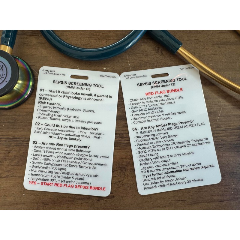 Sepsis Screening Tool Adult and Child Bundle. Healthcare Educational Pocket