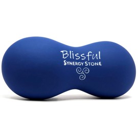 Blissful (Lapis Blue)(Single) Synergy Stone - Contoured Hot Stone Massage Tool with Radiant Heat - Relaxing and Therapeutic for Neck, Back, Legs, Feet - Matte Surface for on Skin with Oil only