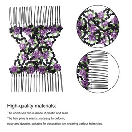 Hair Comb Beads Hair Combs Hair Clip Comb Hair Combs Elastic Hair Clip Set Elastic Hair Clips Hair Comb Clip Vintage for Hair Accessories DIY Hair Styling Tool (Pack of 5)