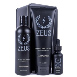 ZEUS Starter Beard Wash & Beard Oil Kit for Men, Soften, Hydrates, & Moisturizes Facial Hair (Italian Cypress) MADE IN USA