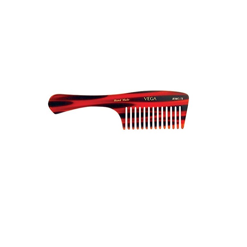 Vega Tortoise Shell Shampoo Comb Flat (Brown) (Ship from India)