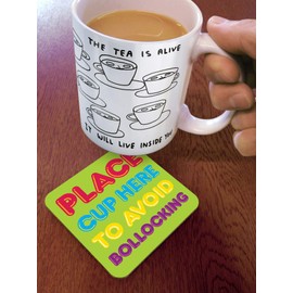 Brainbox Candy - Funny Rude 'Avoid B*llocking Coaster' - Small Gift Ideas For Him Her - Friends Birthday - Housewarming Present - New Home Gift - Funny Gifts For Women Men
