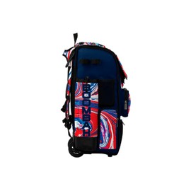 Boombah Superpack Hybrid Rolling Bat Bag - Flow 2.0 Bat Pack Navy/Red/White - Wheeled & Backpack Version