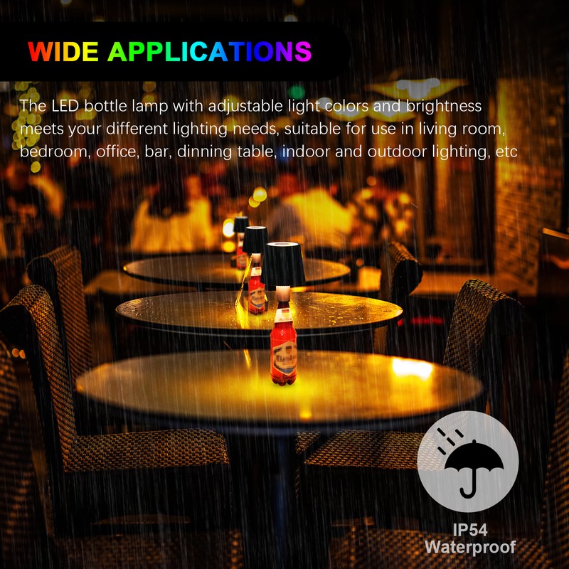 Touch Control Bottle Lamp RGB CCT Restaurant Table Lamp IP54