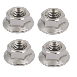 sourcing map Left Hand Flange Nuts 304 Stainless Steel Metric Thread M12 x 1.75 mm Pack of 4