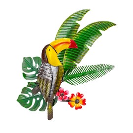 dreamskip 21" Toucan Outdoor Metal Wall Art, Large Wall Art for Indoor Outdoor, Modern Birds Wall Sculptures, Wall Hanging Decor for Garden Patio Fence Living Room, Birthday Gift for Women Moms