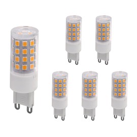 DA DANG JIA G9 LED Bulb Dimmable 5W, G9 Equivalent 40W, 50W, 60W Halogen, 500LM 2700K Warm White, 120V No-Flicker, Chandelier Lighting 6-Pack