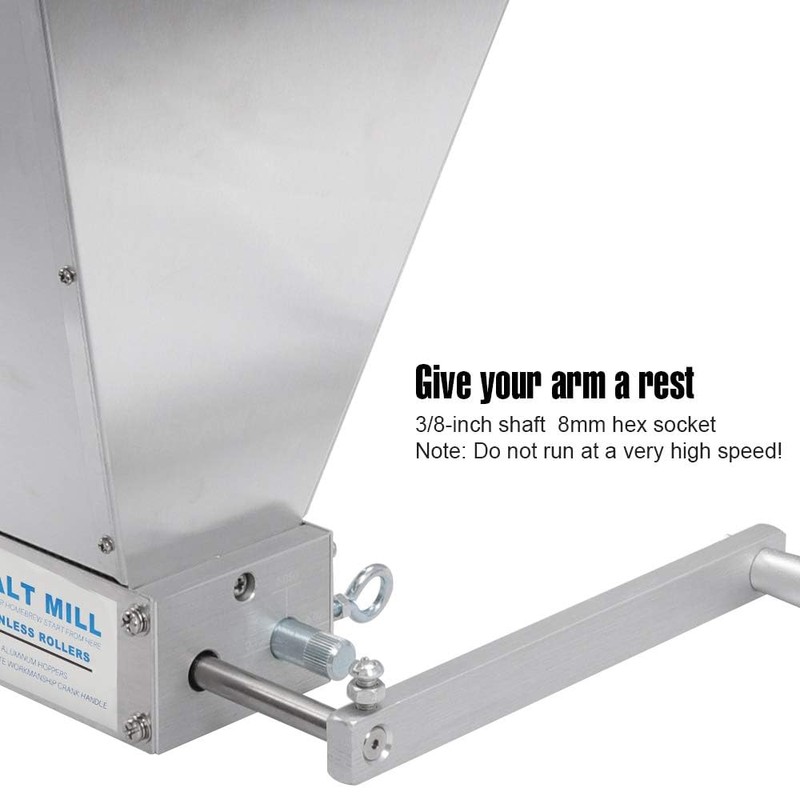 FERRODAY Malted Grain Mill - 2 Roller Stainless Steel Crusher,