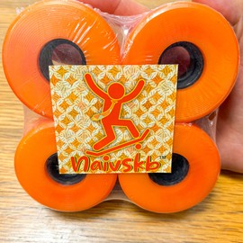 Naivskb Blank Longboard Cruiser Wheels 63mm x 38mm 86a Polyurethane Orange Set of 4 Longboard Cruiser Surfskate