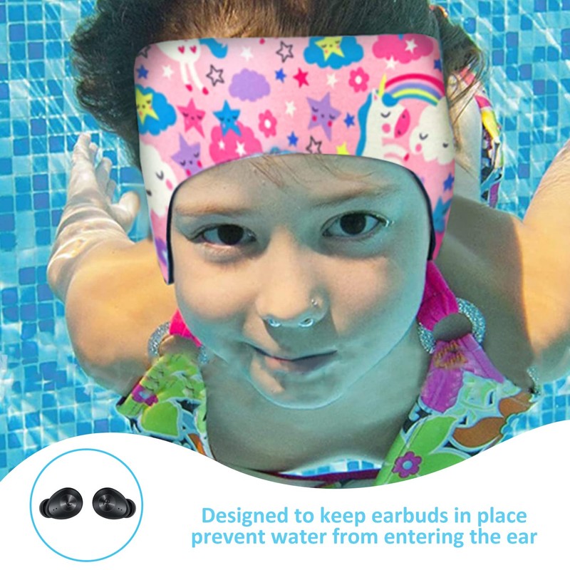 BEIIEB 2 Pack Kids Swimming Headbands for Waterproof Hearing Protection