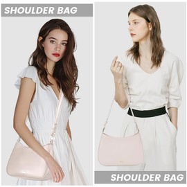 CazneJN Shoulder Bags for Women, Cute Crescent Hobo Handbag, PU Leather Crossbody Bag, Underarm Bag with Zipper for Work Shopping School Travel Daily Use Y2K Bag (White)