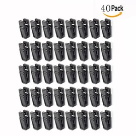 OFKPO 40 Pack Plastic Hanger Clips Clothes Pins Non-Slip Pants Hanger Clips for Flocked Garment Trouser Hangers (Black)