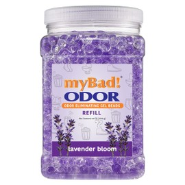 my Bad! Odor Eliminator Essential Oil Gel Beads 48 oz Refill - Air Freshener - Eliminates Odors in Bathroom, Pet Area, Closets, RVs, Pet Areas (Lavender Bloom)