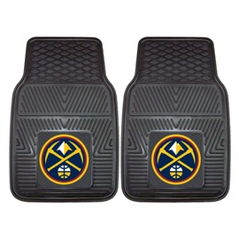 FANMATS 9251 Denver Nuggets 2-Piece Heavy Duty Vinyl Car Mat Set, Front Row Floor Mats, All Weather Protection, Universal Fit, Deep Resevoir Design