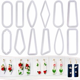 Viredelo Polymer Clay Cutters for Earrings Making - 12 Shapes for Earrings and Jewelry Making,Clay Cutters for Polymer Clay Jewelry,C-10-1