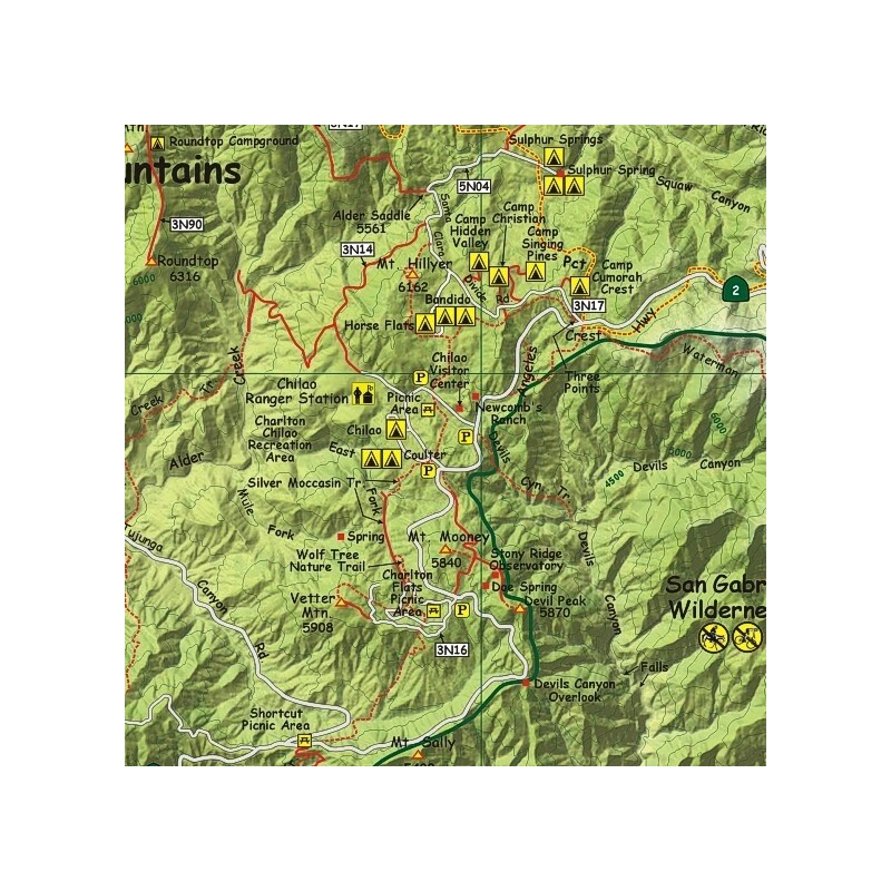 San Gabriel Mountains California Trail Map Poster